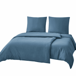 RUIKASI Bettwäsche 135x200 4teilig Blau - Denim Blau Mikrofaser Bettwäsche-Sets