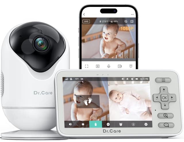👶 Dr.Care VistaView Lite Smart WLAN Babyphone mit Kamera Baby Monitor - 4” 720P Screen, 1080P Kamera