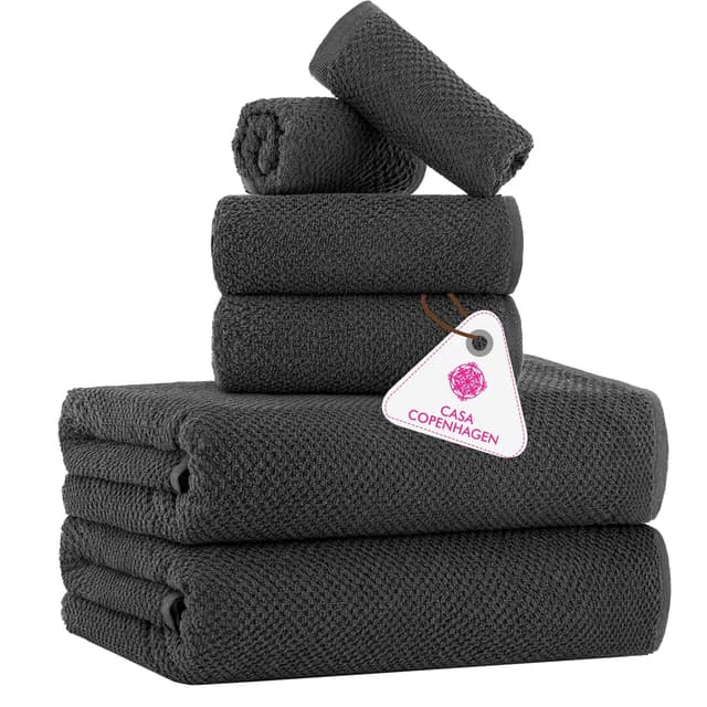 Casa Copenhagen Popcorn Textured 6-teiliges Handtuch Set - Kieferngrau 🛁🌿