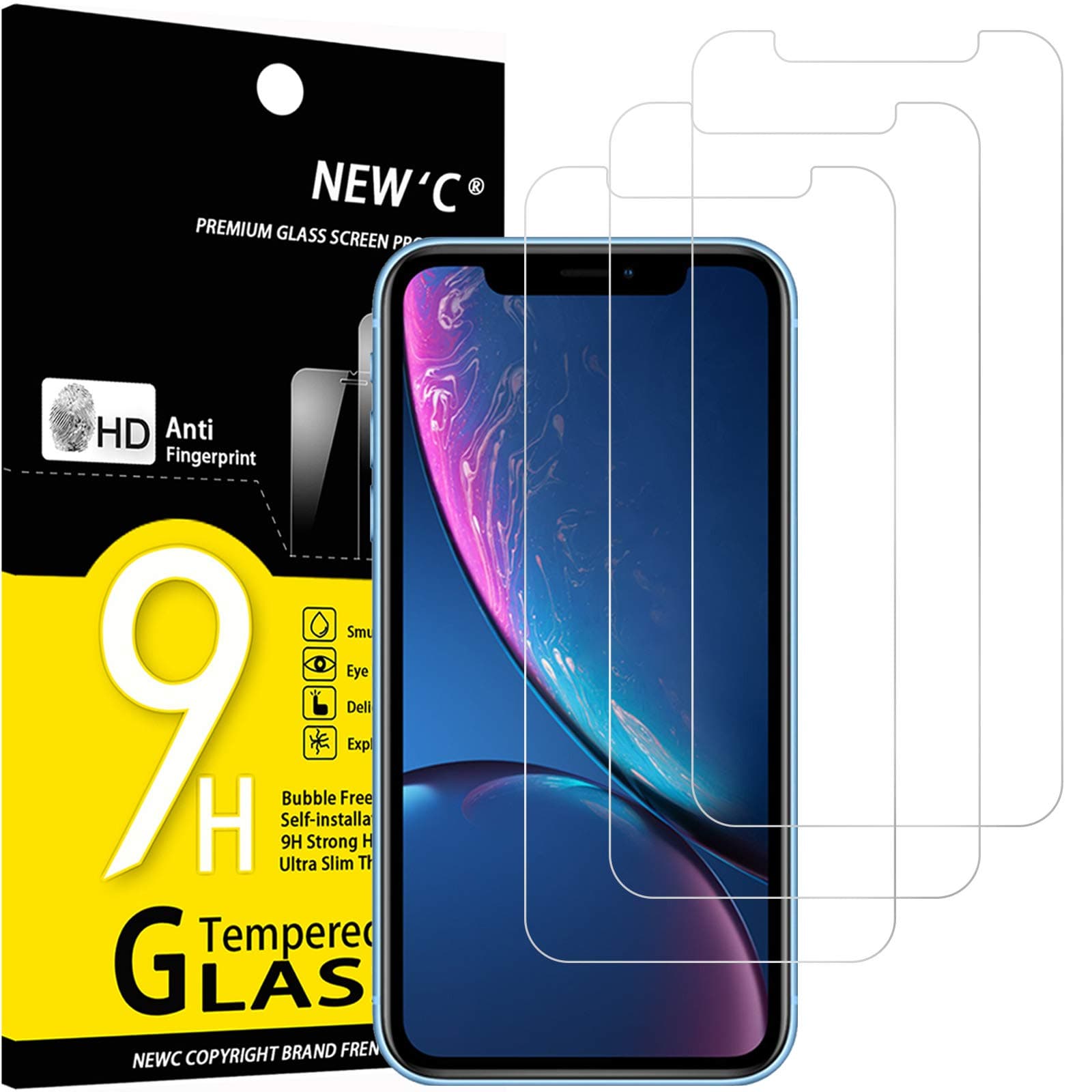 NEU'C 3er-Pack Panzerglas Displayschutzfolie für iPhone 11, iPhone XR ✨📱