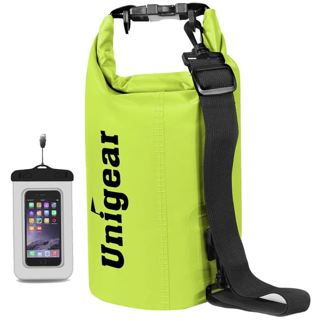 Unigear Trockentasche 2L Gelb 🎒🌊 Wasserdichter Beutel für Boot, Kajak, Angeln
