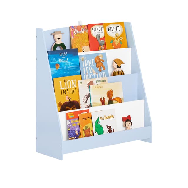 📚🎨 SoBuy Bücherregal Kinder Montessori Kinderregal 80x88x30cm Hellblau KMB32-B