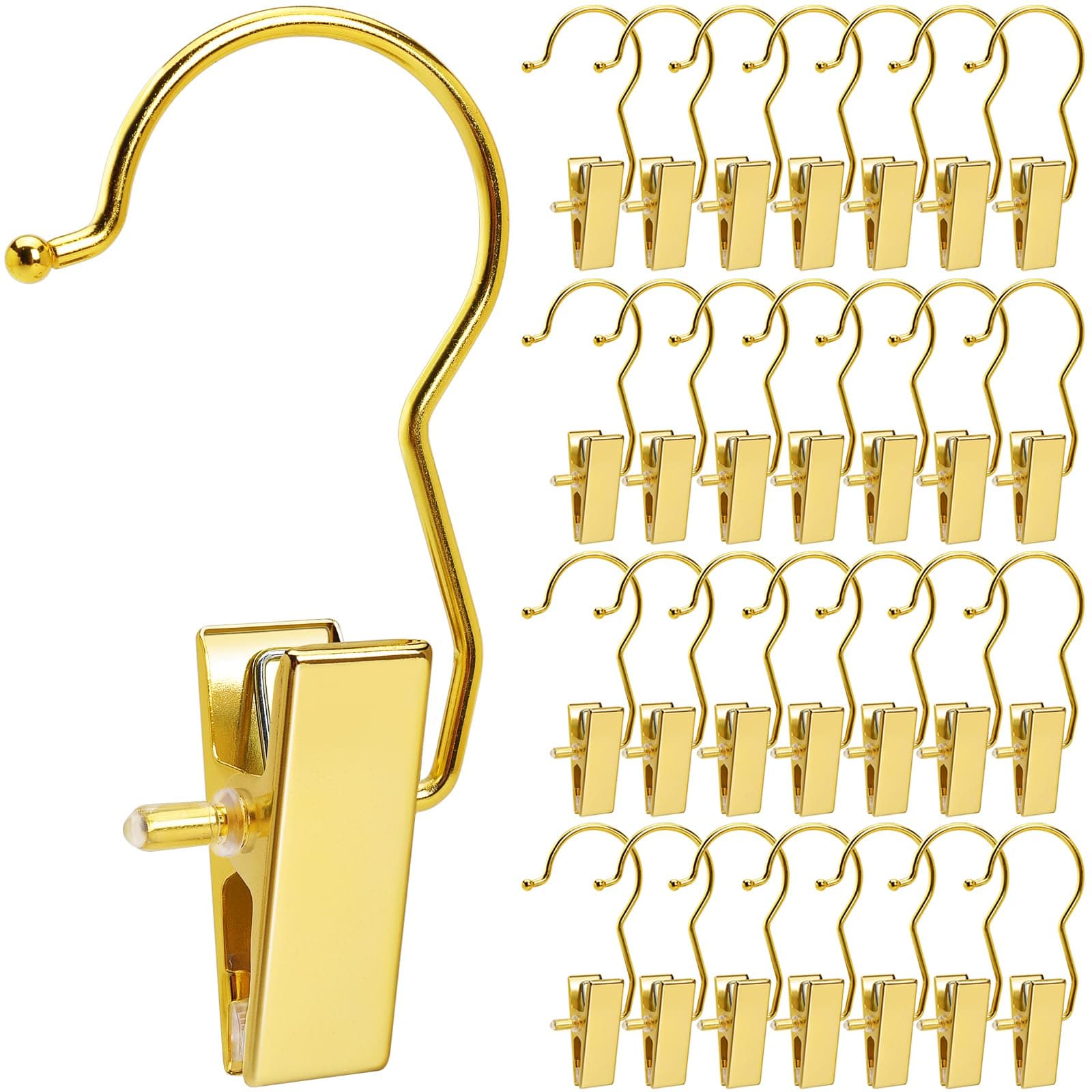 Amber Home Glänzende goldene Metall-Wäscheklammern mit Clips, 24 Stück