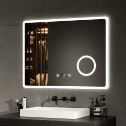 EMKE LED Badspiegel 80x60cm mit Beleuchtung und Touchschalter ✨