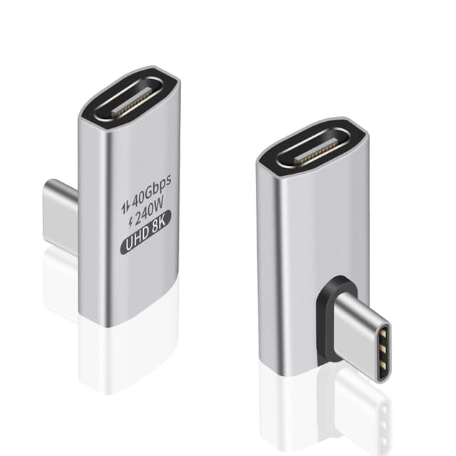 😎 Duttek Angled USB C (2 Stück) Adapter - 40Gbps Datenübertragung, 240W Charging, 8K Video kompatibel