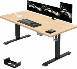 🌟 JUMMICO Höhenverstellbarer Schreibtisch 140 x 70 cm 🌟