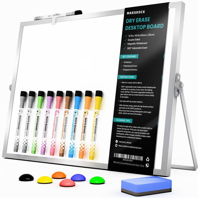 🚀 Marsrock Mini-Whiteboard A3 mit Ständer, zweiseitig 🎨