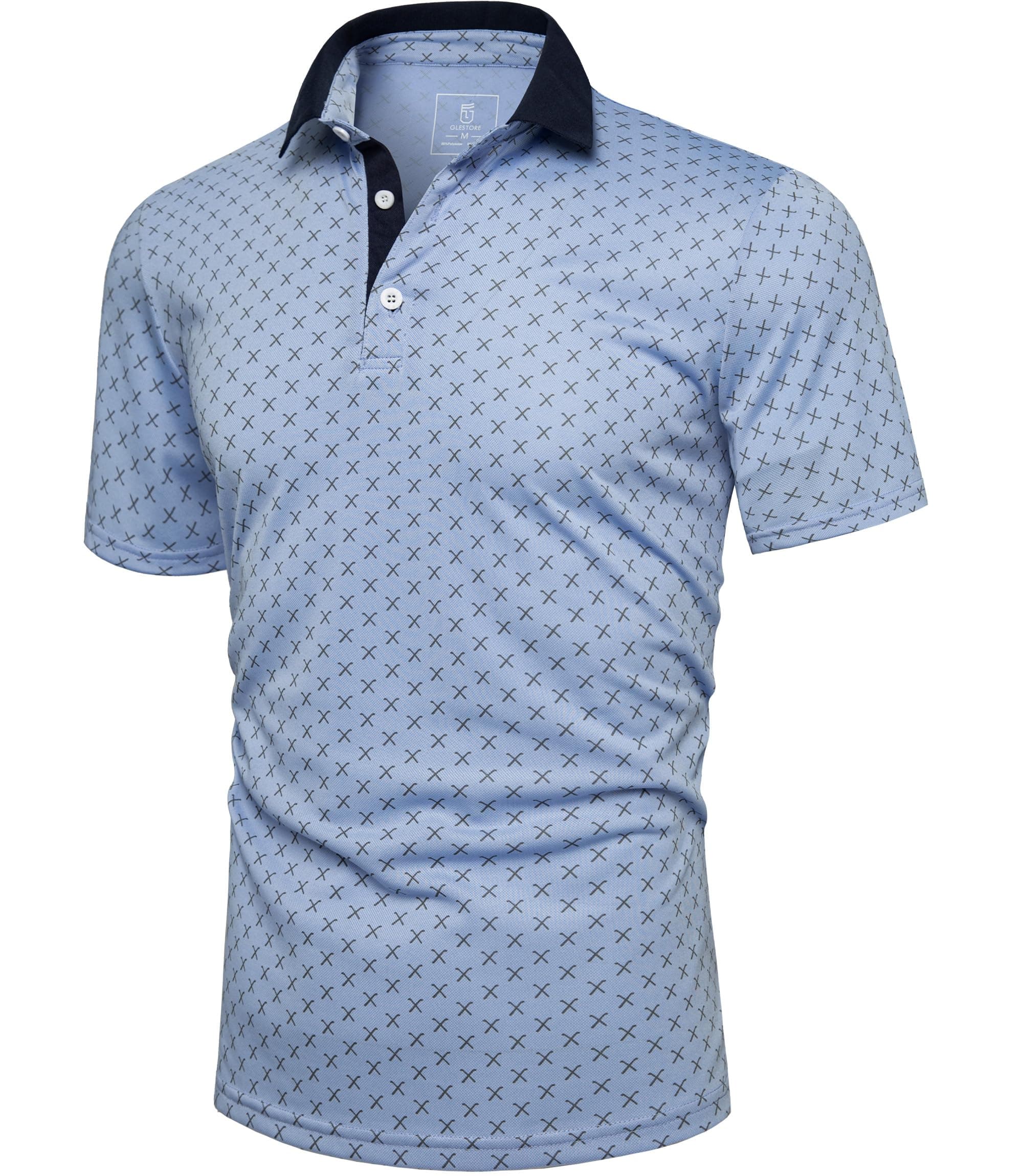 🏌️‍♂️ GLESTORE Herren Golf Poloshirt Kurzarm Hemd Polo Männer T-Shirt Sport Polohemd Regular Fit M Blau ⛳