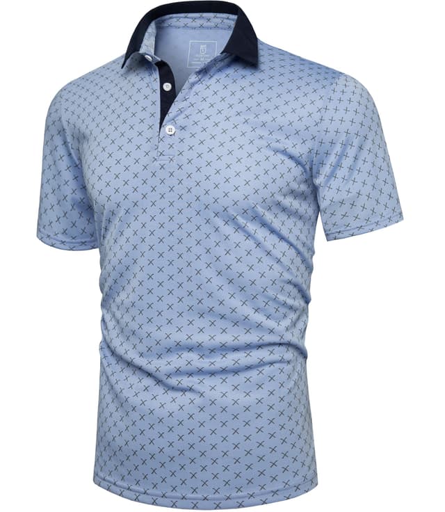 🏌️‍♂️ GLESTORE Herren Golf Poloshirt Kurzarm Hemd Polo Männer T-Shirt Sport Polohemd Regular Fit M Blau ⛳