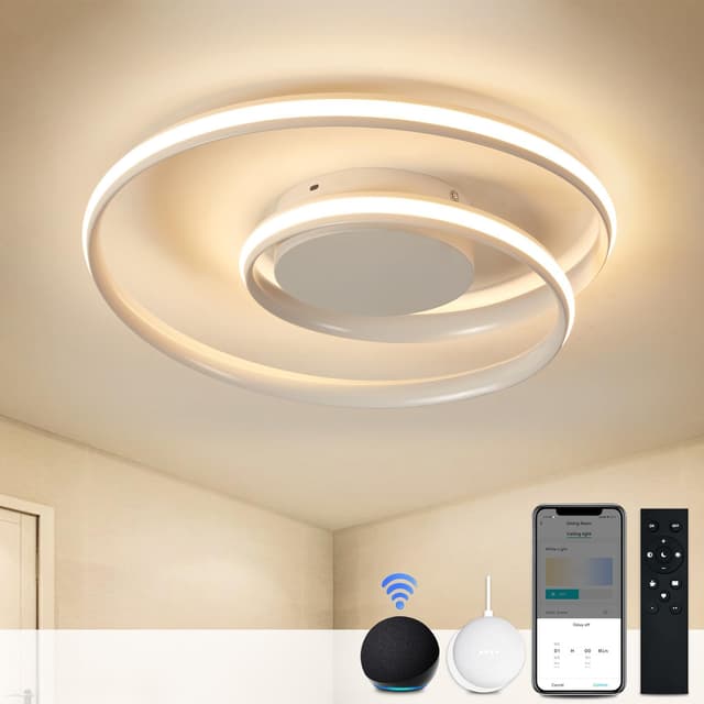 Sky angle Intelligente LED-Deckenleuchte - Dimmbar über Fernbedienung und App 🌟