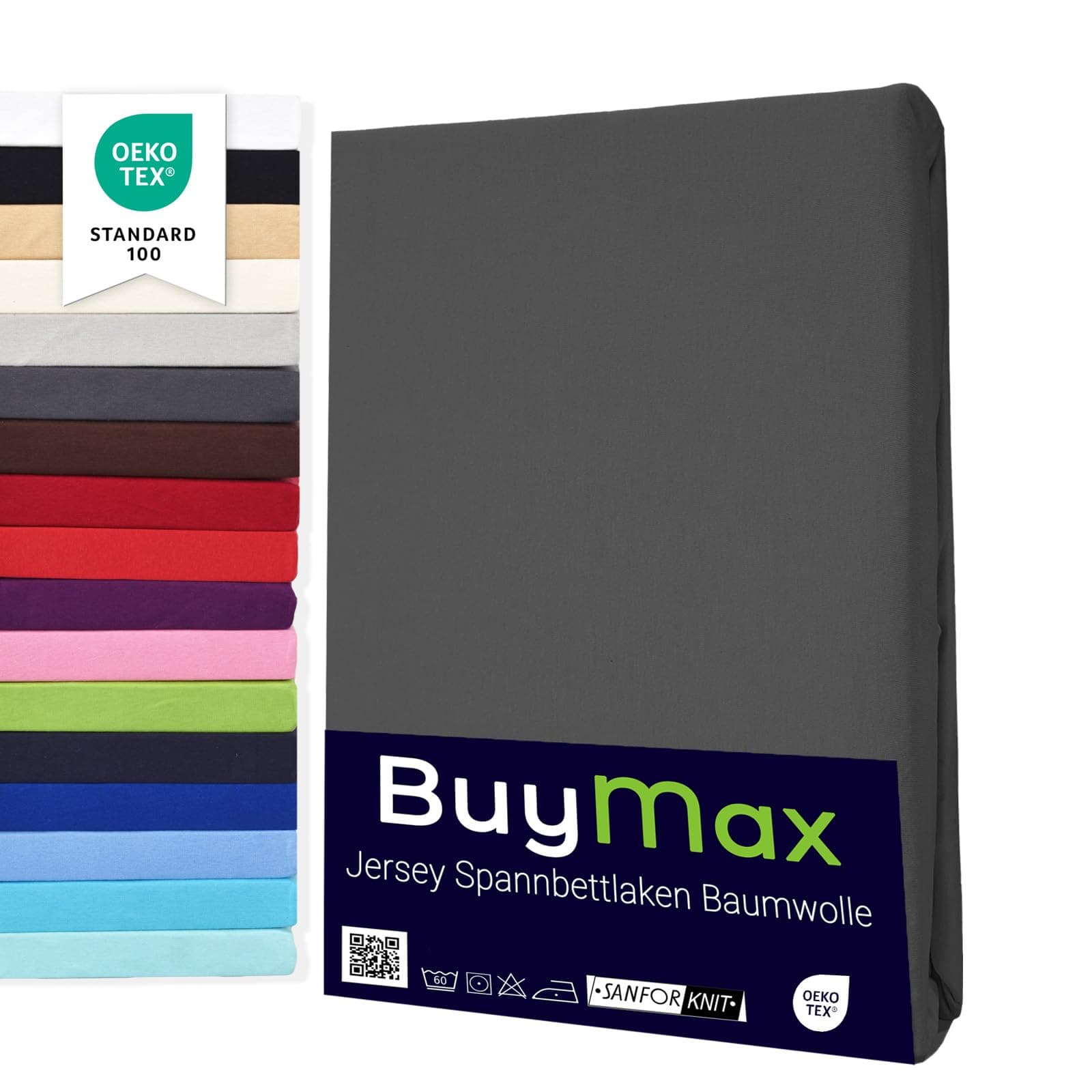 Angebot: Buymax® Spannbettlaken 140x200cm Anthrazit 🛏️