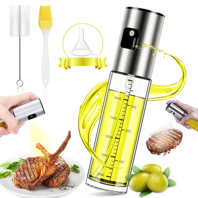 Nylea Ölsprüher für Speiseöl, 100ml Edelstahlglas - Zum Kochen, Backen & Grillen 🌿🥗