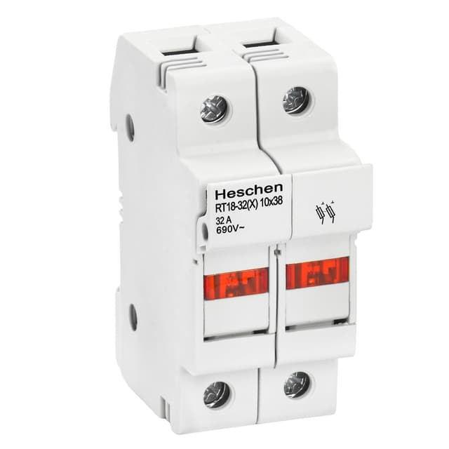 🔒 Heschen Sicherungshalter RT18-32(X) 32A AC690V 2-polig DIN-Schienenmontage für RT18 RO15 Sicherung 10x38mm CE UL geprüft - Sonderangebot! 🎉