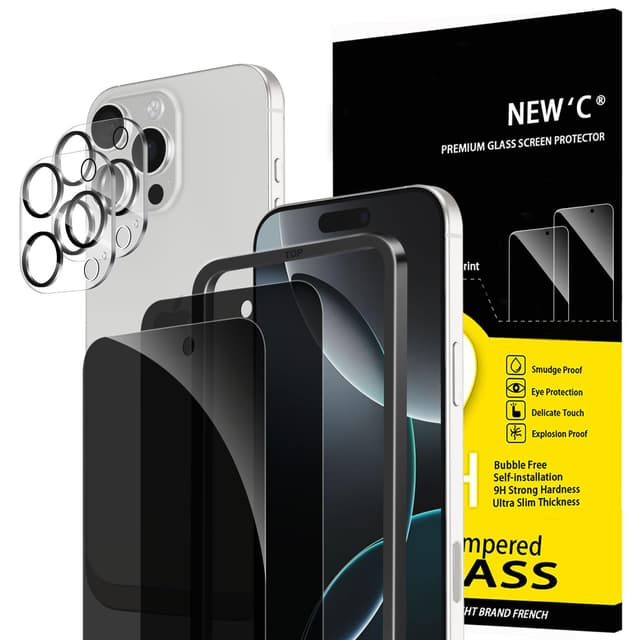 📱🔒 NEW'C 2 x Sichtschutz für iPhone 16 Pro Max 6,9 Zoll Schwarz