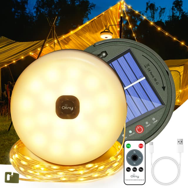 Ollny Solar Camping Lichterkette Aufrollbar 🌞🏕️
