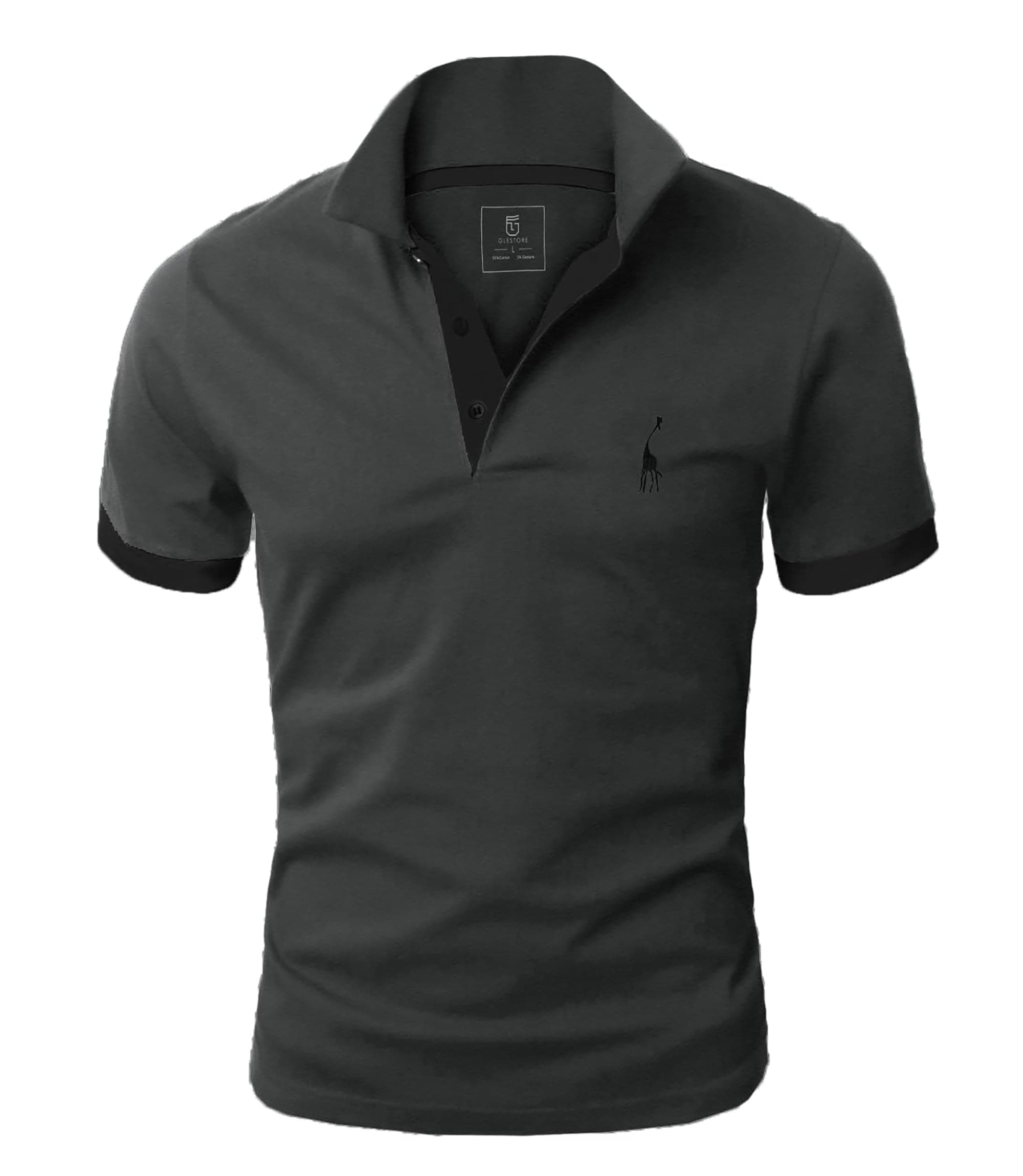 👕 GLESTORE Poloshirt Herren Männer Hemd Herren Kurzarm Shirt Sommer 3XL Grau&schwarz - Angebot des Tages! 👕