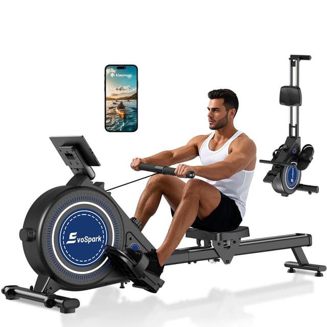 EvoSpark Rudergerät für Zuhause 🚣‍♂️ Fitnessgerät 02-Magnetisches Rudergerät