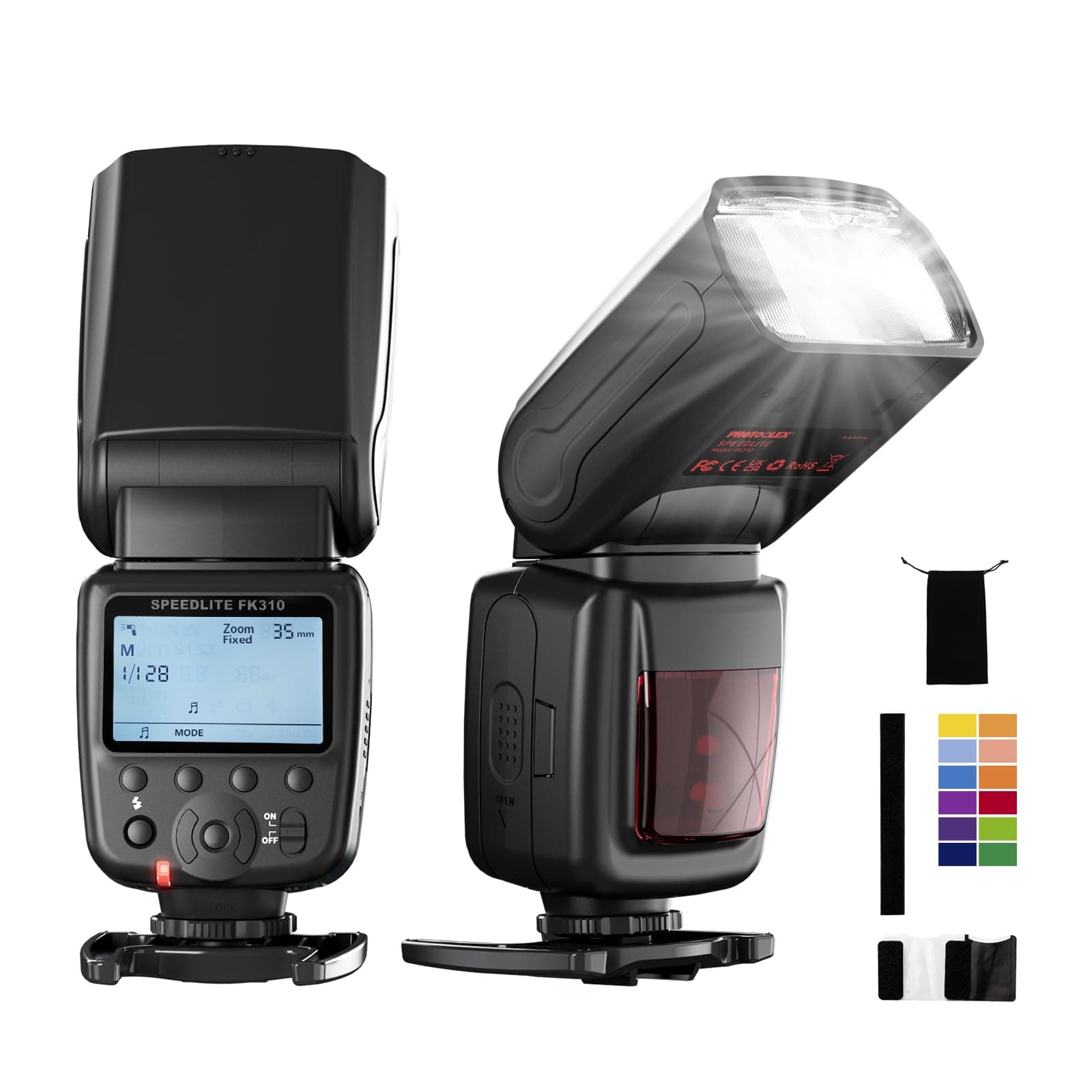📸 PHOTOOLEX FK310 LCD Blitz Flash Speedlite | Hochwertiger Kamerablitz