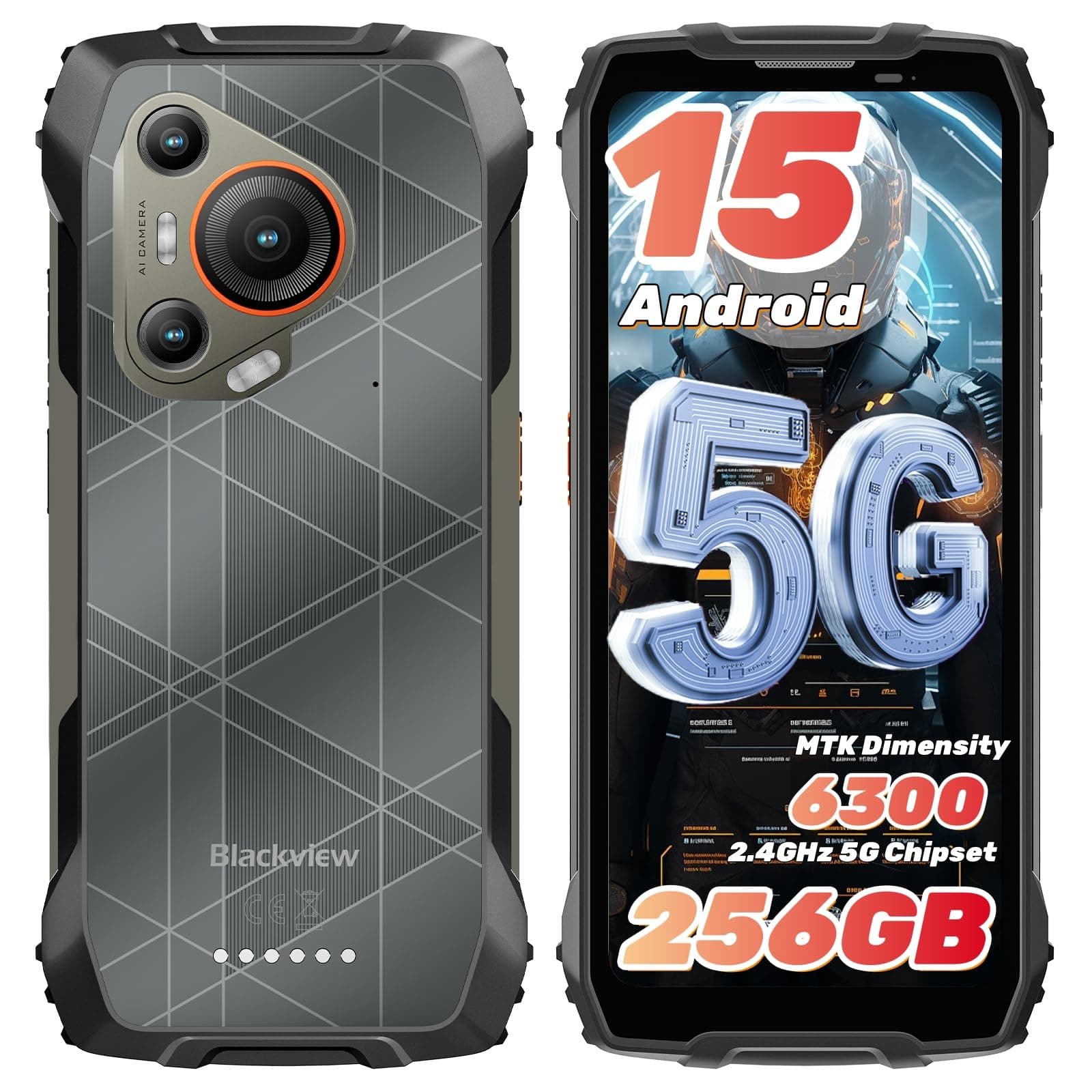 Blackview BL7000 5G AI Outdoor Handy Android 15 - 24GB+256GB/2TB MTK Dimensity 6300