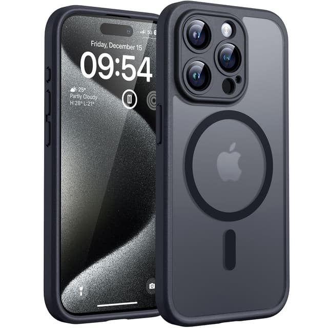 📱🔥 TOCOL iPhone 15 Pro Hülle für Magsafe - Stoßfest & Kratzfest - Schwarz