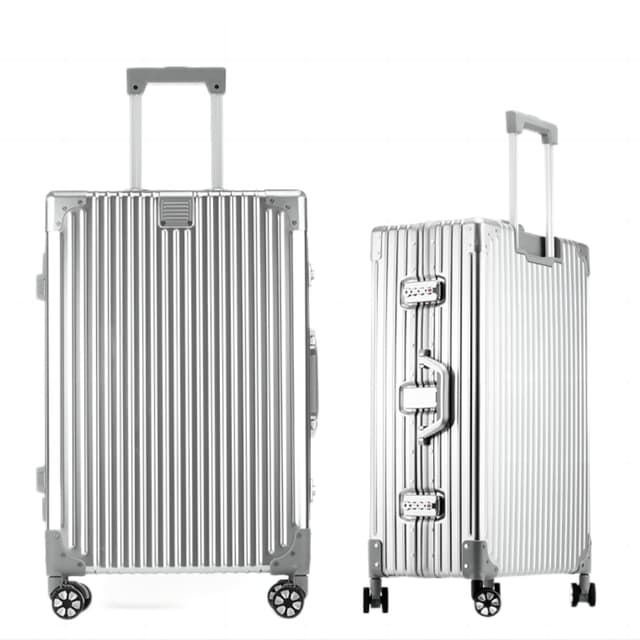 🧳 Yuweijie Koffer 100% Aluminium Bordkoffer Hartschalen-Koffer Trolley Rollkoffer Handgepäck Teleskopgriff, Reisekoffer mit 4 Rollen,Größ Koffer,TSA-Schloss(XXL,Silber) Silber(100%aluminium) XXL 🧳