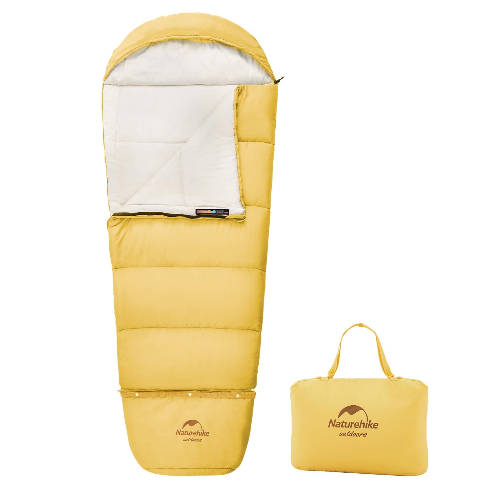Naturehike Kinderschlafsack Outdoor Sommer, Frühling, Herbst 🌿 Kinder Schlafsack für Camping 🏕️ C300-Gelb