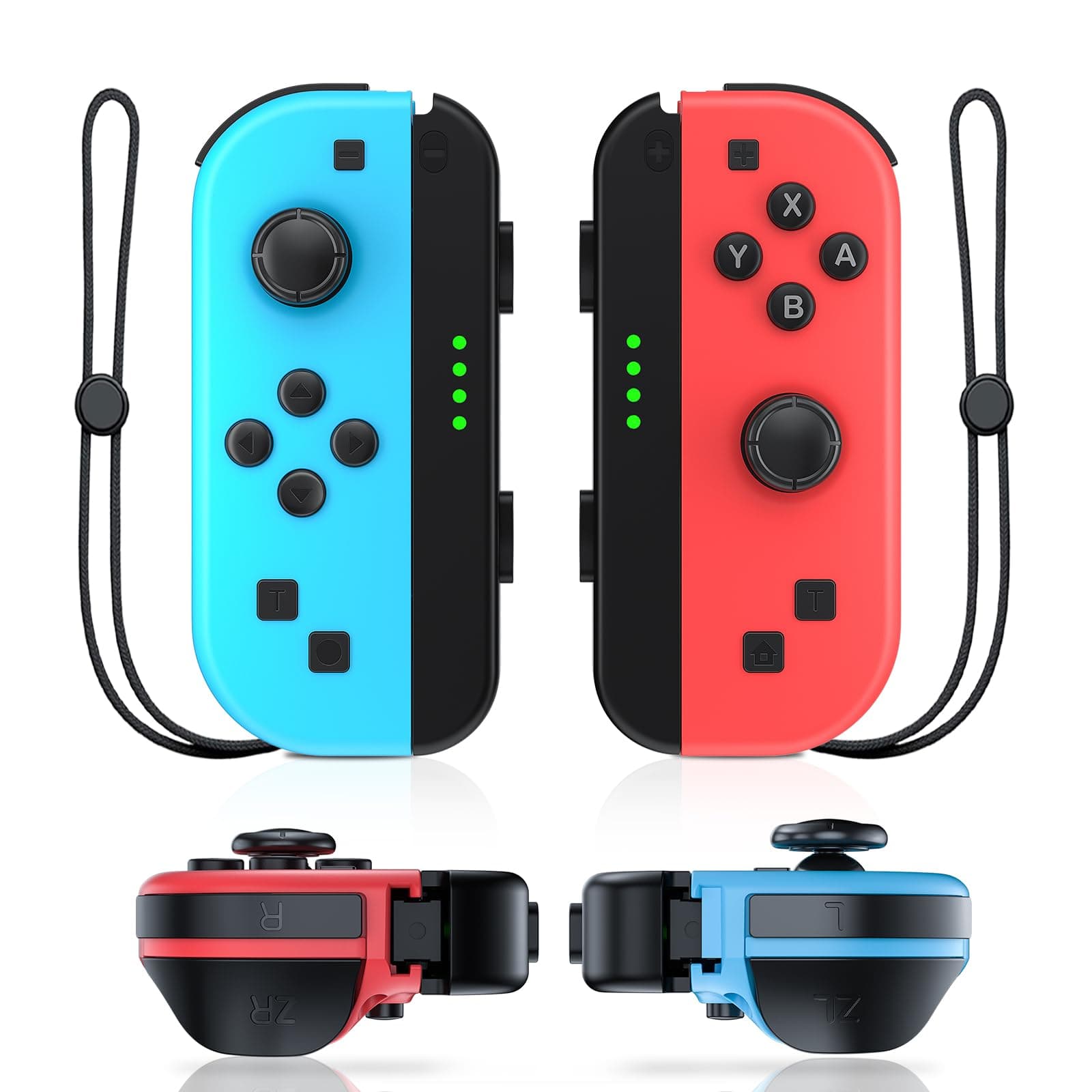 L/R Wireless Controller für S-Witch Ersatz Soundbar Dual Vibration/Gyro/Wake-up Funktion/6-Achsen-Groskop Kompatibel Switch/OLED Blau Rot