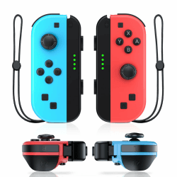 L/R Wireless Controller für S-Witch Ersatz Soundbar Dual Vibration/Gyro/Wake-up Funktion/6-Achsen-Groskop Kompatibel Switch/OLED Blau Rot