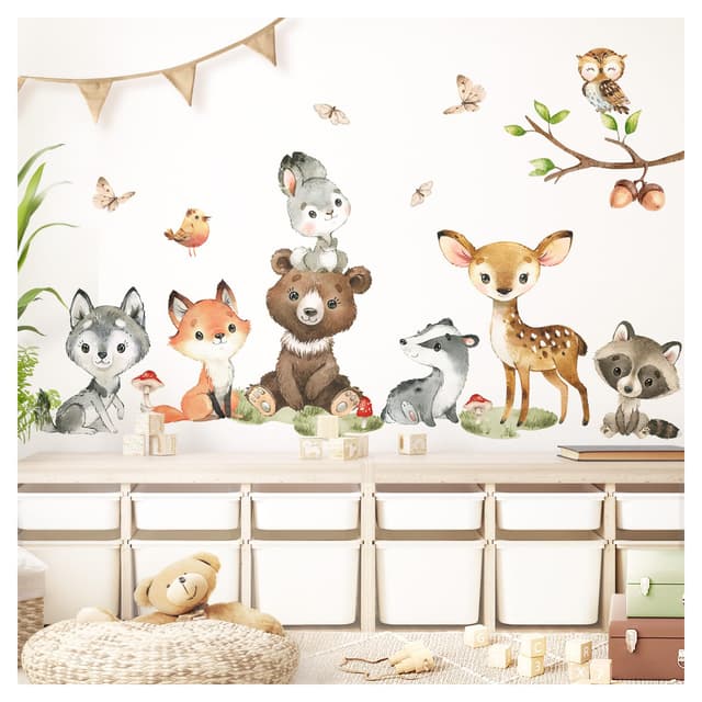 Little Deco Waldtiere Set Wandsticker 🐻🦊