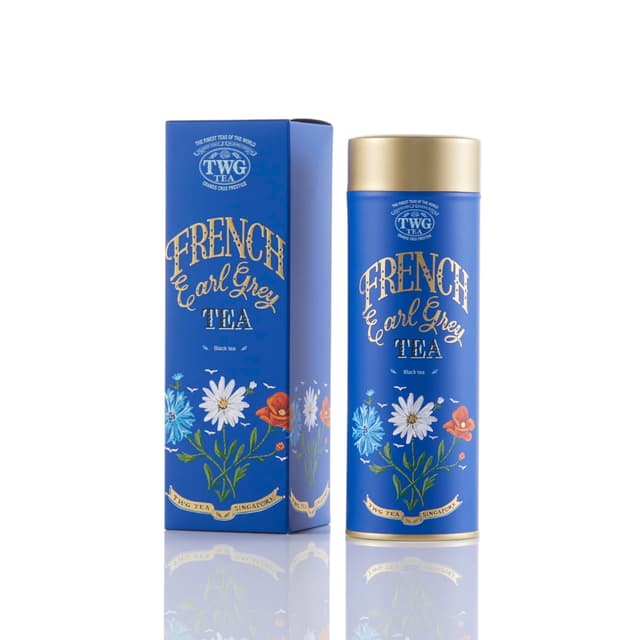TWG Tea | French Earl Grey Tea | Schwarzer Tee | Bergamotte und Blaue Kornblumen | Haute Couture Dose, 100G | Geschenkset 🍵🌼
