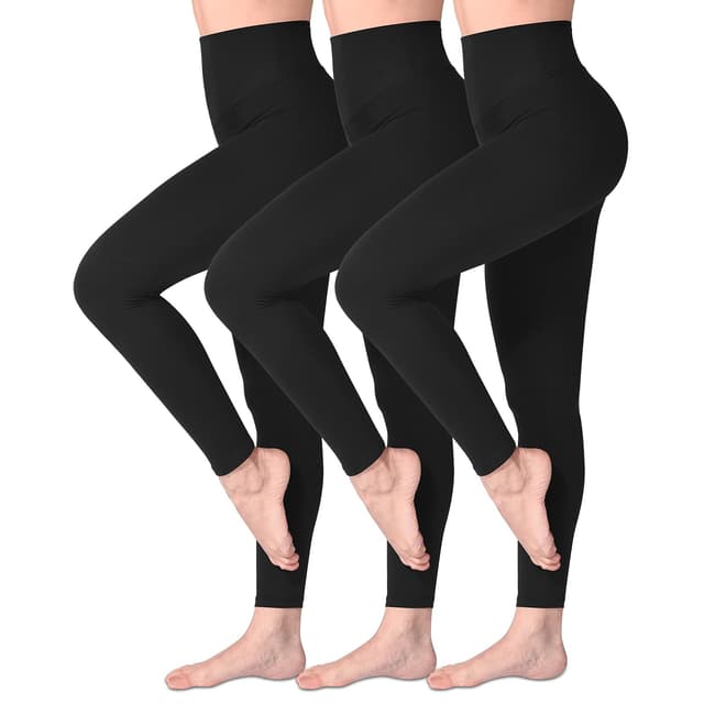 SINOPHANT Leggings Damen High Waist - Blickdicht Leggins mit Bauchkontrolle für Sport Yoga Gym #3er Pack Schwarz/Schwarz/Schwarz XXL 🌟🩰