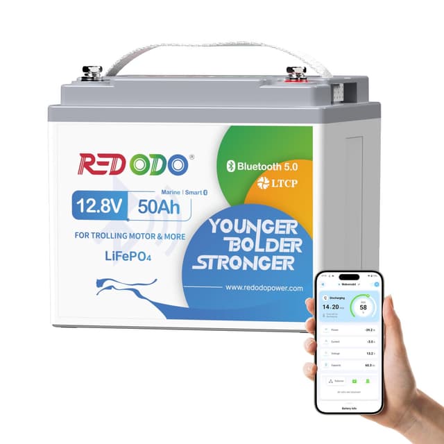 Redodo Smart Bluetooth 12V 50Ah LiFePO4 Lithium Batterie 🚤🔋
