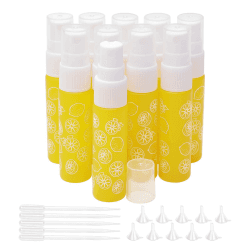 Pxyelec 10 x Sprühflasche, 10 ml, nachfüllbar, gelber Glas-Nebel-Sprühflaschen