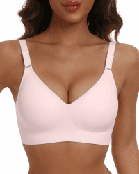 🌸👙 HORISUN Bequemer Nahtloser BH mit Vollständiger Abdeckung für Damen - L Rosa