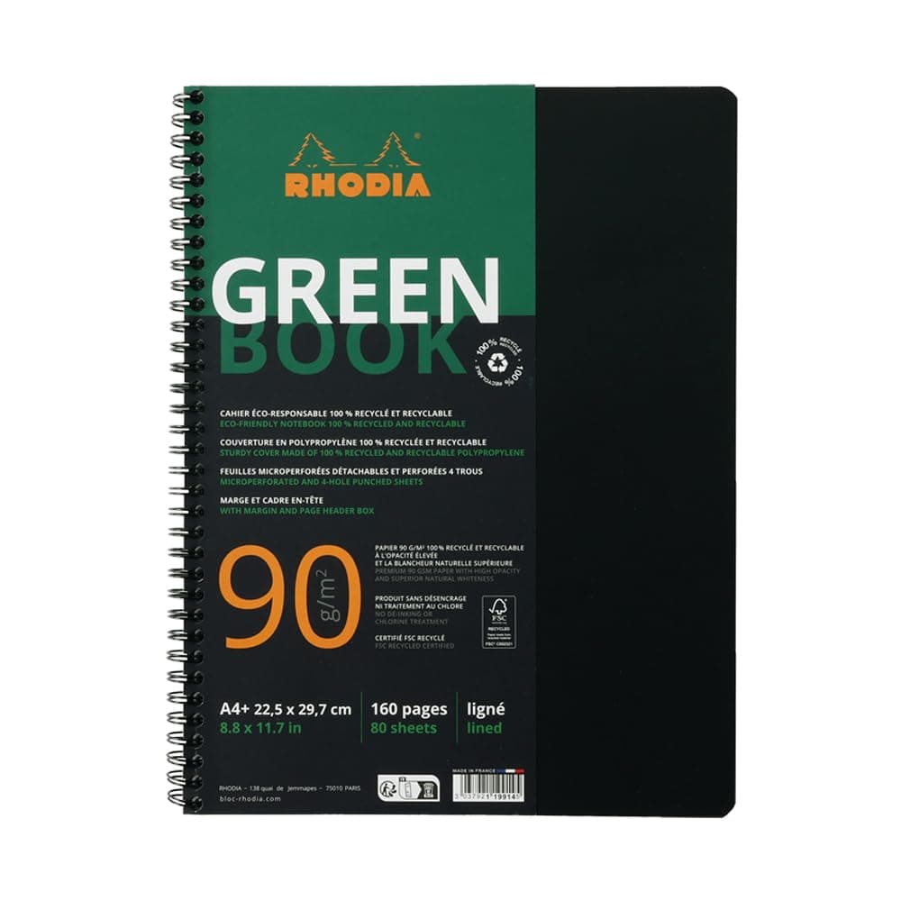 Rhodia 119914C - Rhodiactive Greenbook Spiralheft DIN A4+