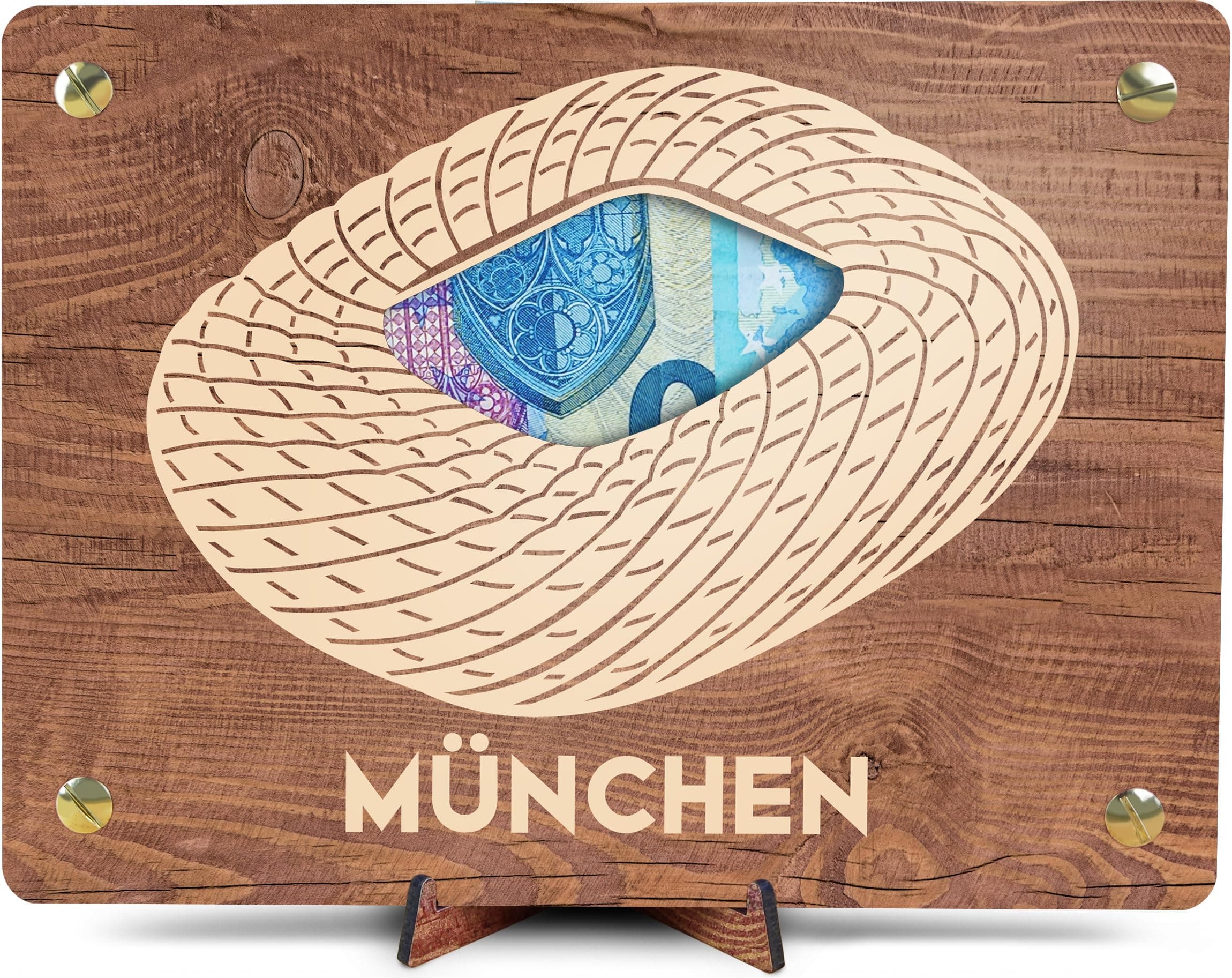 XL Geldkarte aus Holz - München Geschenkidee 💌🌳📝🎁♻️
