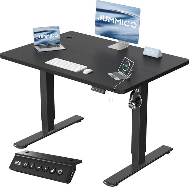 JUMMICO Höhenverstellbarer Stehschreibtisch ⭐️ Elektrisch Verstellbar ⭐️ USB-Ladeanschluss ⭐️ Standing Desk