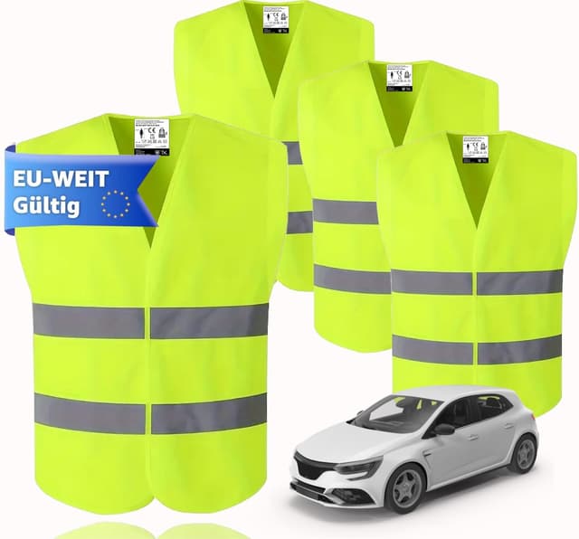 🚨 4er Set Warnwesten ISO 20471 - Pannenweste 2025 🚨