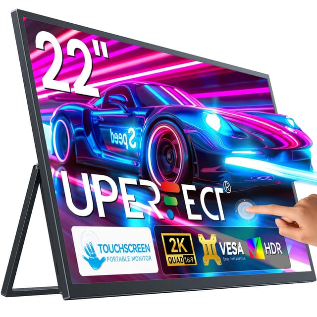 UPERFECT 22" 2K Touchscreen Tragbarer Monitor 2560x1440 QHD IPS-Mattbildschirm 🎮🖥️