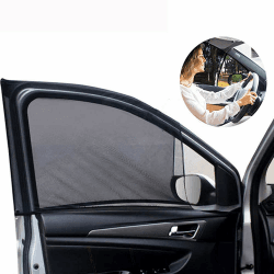 Universal Front Autofenster Sunshade - 2er Pack 😎🚗 Atmungsaktives Netz Auto Seitenfensterschirm Sonnenschutz UV-Schutz