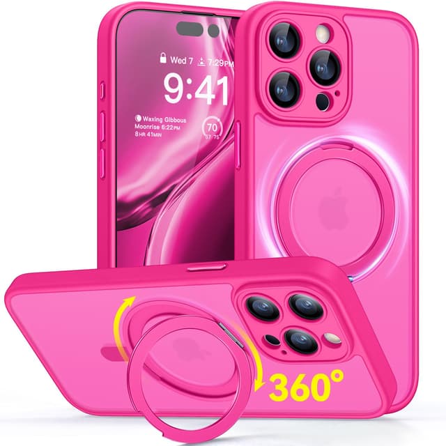🌟 CANSHN 360° Ständer für iPhone 15 Pro Max Hülle mit Kameraschutz