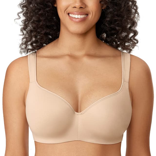 🌟 Super Angebot! DELIMIRA Damen T-Shirt BH in Große Größen 85C Beige 🌸