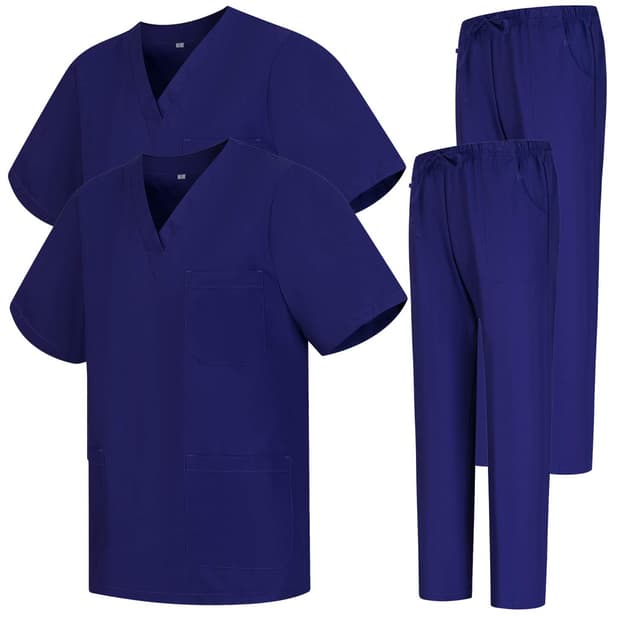 👩‍⚕️🩺 MISEMIYA - Pack * 2 Pcs - Unisex-Schrubb-Set - Medizinische Uniform mit Oberteil und Hose ref.2-8178 - Large, Lila 68