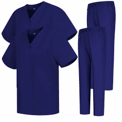 👩‍⚕️🩺 MISEMIYA - Pack * 2 Pcs - Unisex-Schrubb-Set - Medizinische Uniform mit Oberteil und Hose ref.2-8178 - Large, Lila 68