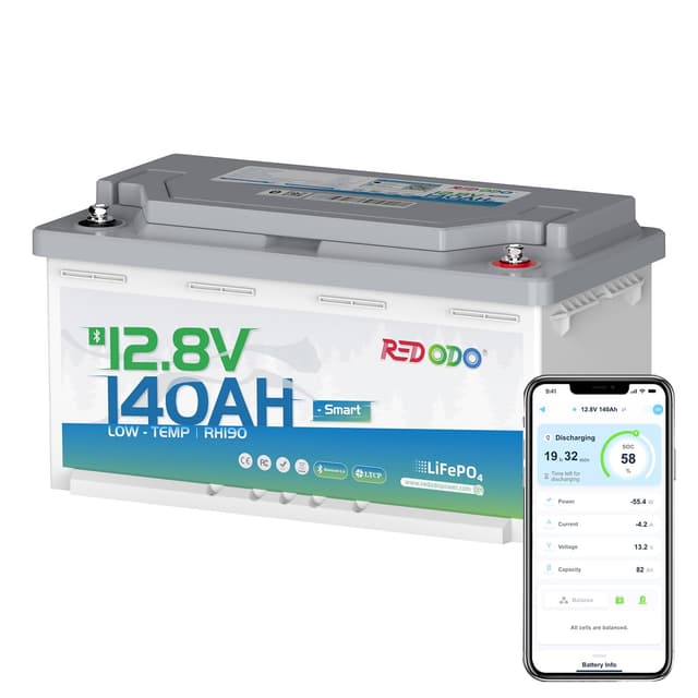 Redodo 12V 140Ah H190 Bluetooth Untersitz-LiFePO4 Batterie 🚐🔋