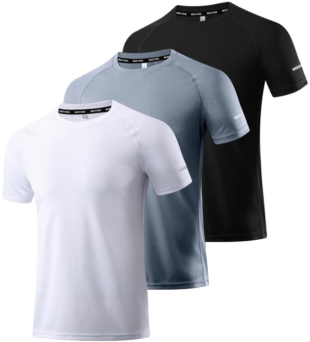 Herren Sport T-Shirts: Boyzn 3er Pack - Schnelltrocknend & Atmungsaktiv 😎🏋️‍♂️