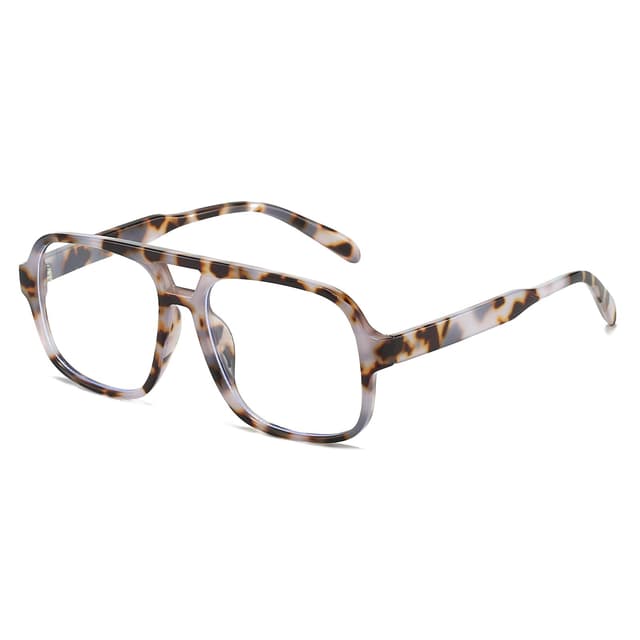 YAMEIZE Quadrat Blaulichtfilter Brille für Damen Herren Retro 70er Jahre Übergröße Blaulichtfilter Computerbrille Piloten Anti Blaulicht Brille Stein Leopard 😎👓
