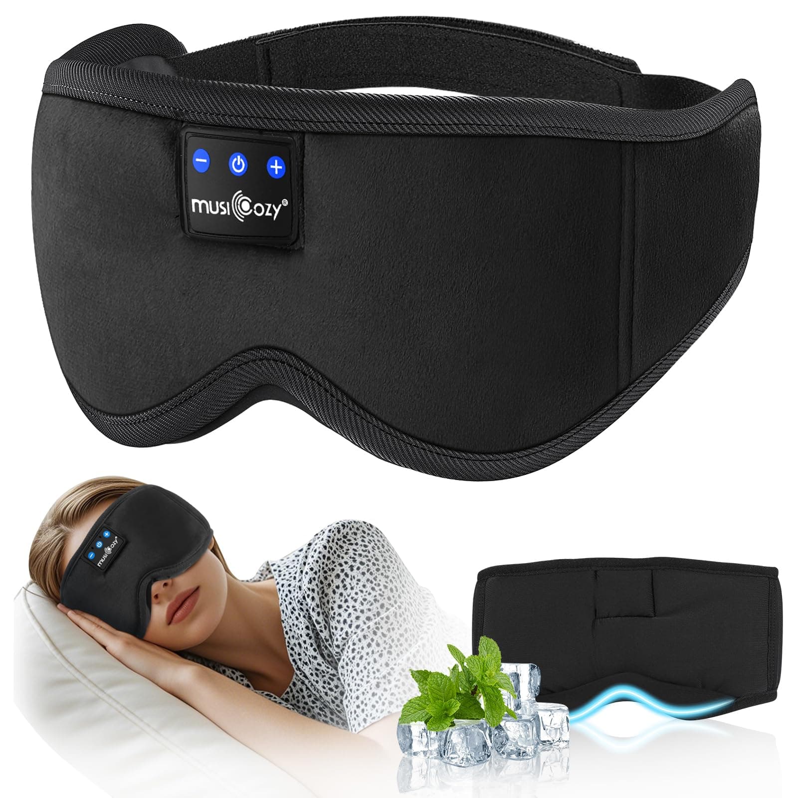 MUSICOZY Bluetooth-Augenmaske mit Kopfhörern 🎧 Schlafhilfe für Seitenschläfer