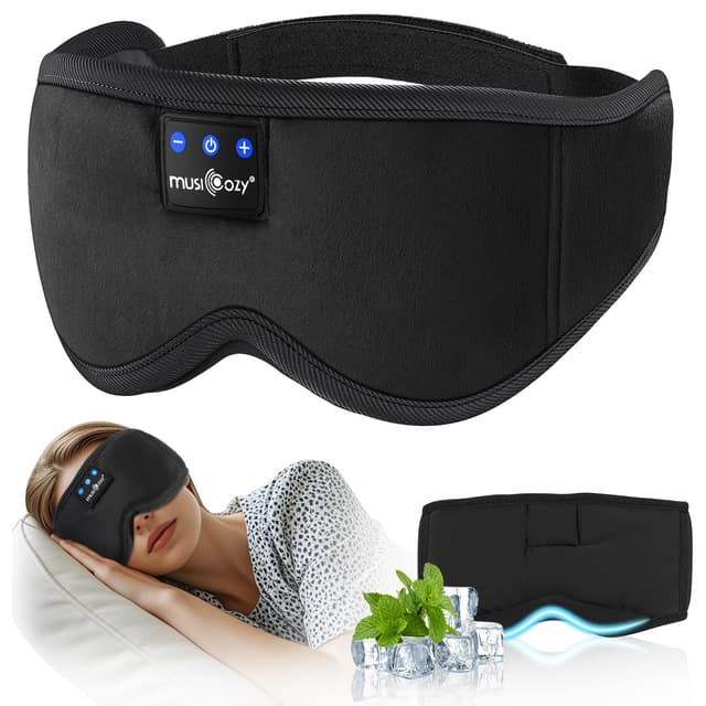 MUSICOZY Bluetooth-Augenmaske mit Kopfhörern 🎧 Schlafhilfe für Seitenschläfer