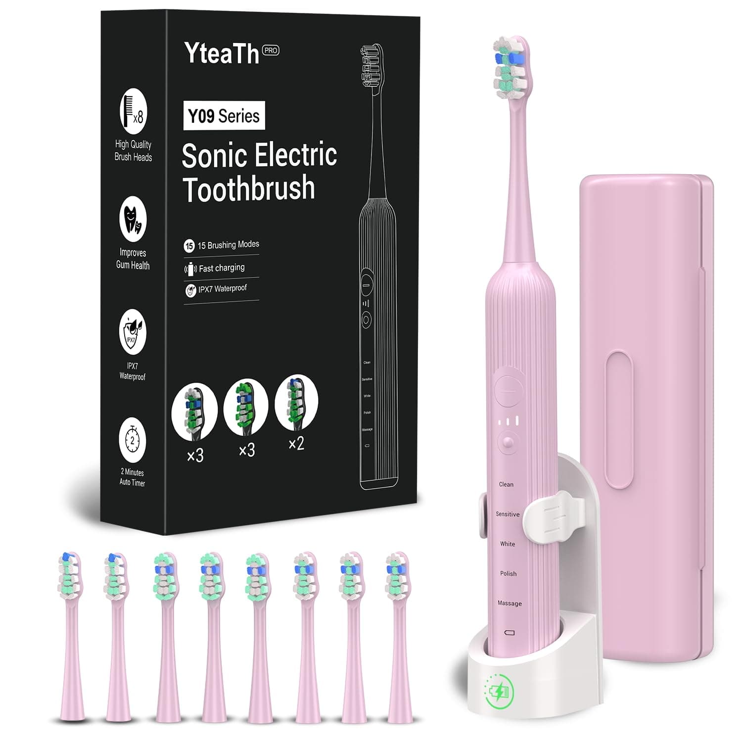 Elektrische Zahnbürste Yteath Pro 🦷 Schallzahnbürste für Erwachsene und Kinder